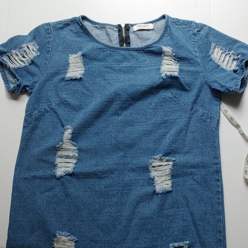 Distressed Jean Dress